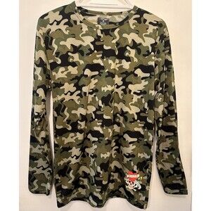 Ed Hardy Camo Long Sleeve T-Shirt Skull Tattoo Graphic Men’s M